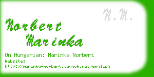 norbert marinka business card